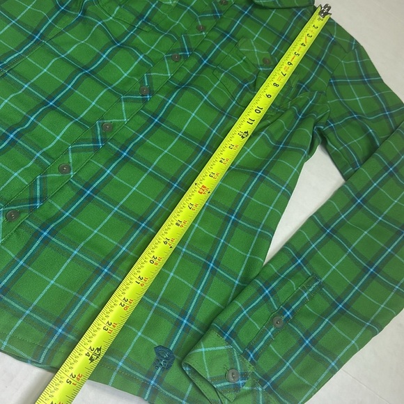 Mountain Hardwear Green Plaid Light Flannel Long Sleeve Button Down Women Size 8 - Picture 13 of 14
